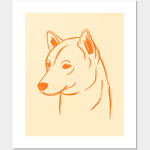 Shiba Inu (Beige and Orange) Wall Art by illucalliart